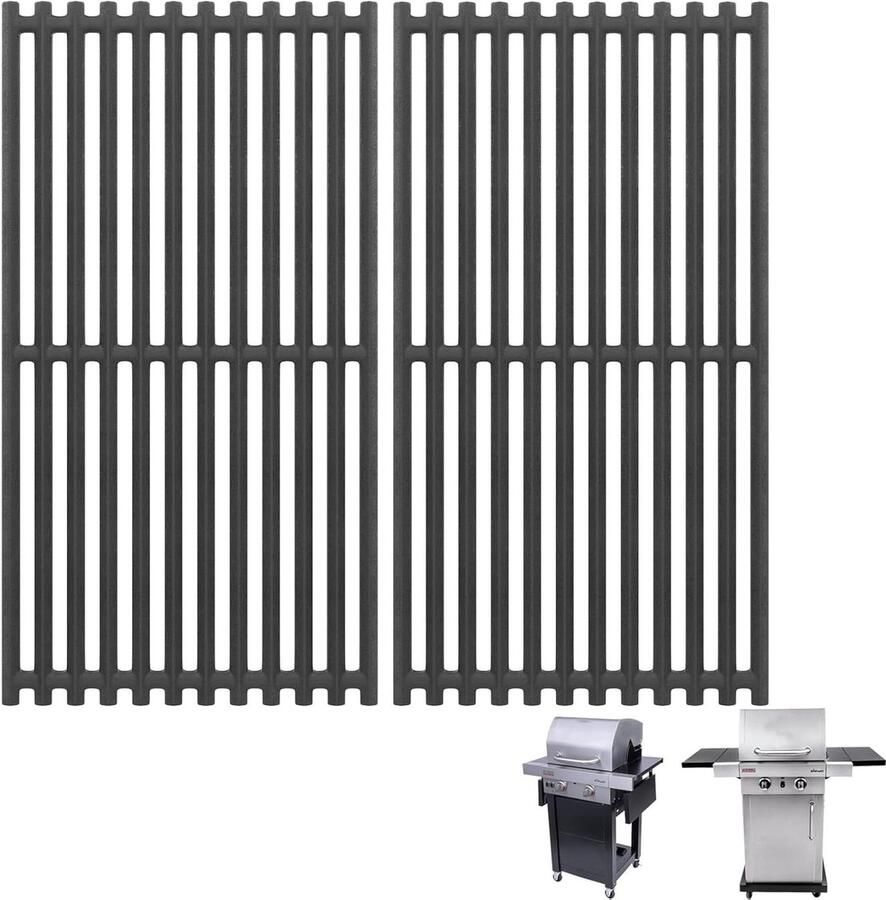 Grillroosters Vervangingsonderdelen BBQ Roosters Grillen Buiten Gietijzer Hittebehoud 43.2cm x 44.5cm Zwart