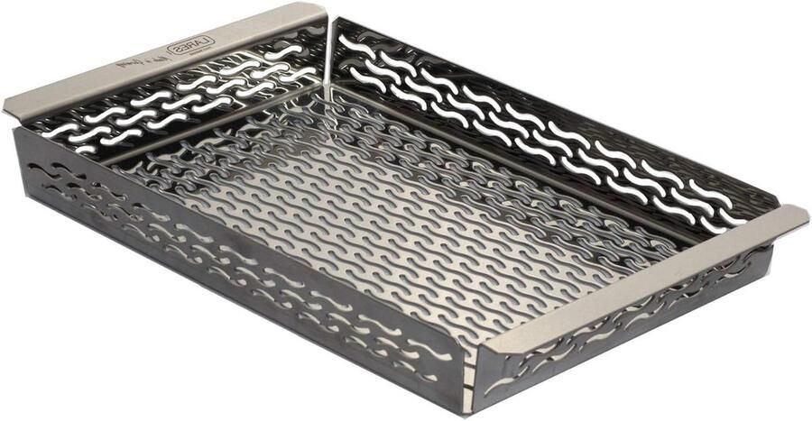 Grillschaal Roestvrij Staal Barbecueschaal Grillbak Barbecue Koken Speciale Perforatie 30x20x35cm Zilver