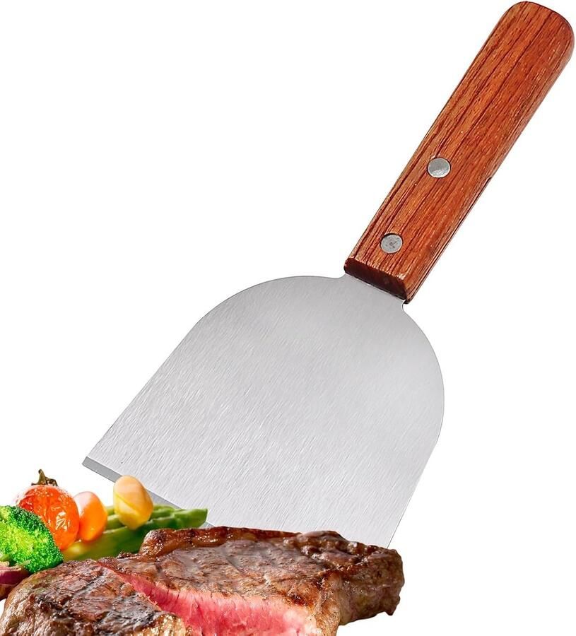 Grill Schraper Bakplaat Spatel Grill Reinigen Roestvrij Staal 22x13 cm Zilver