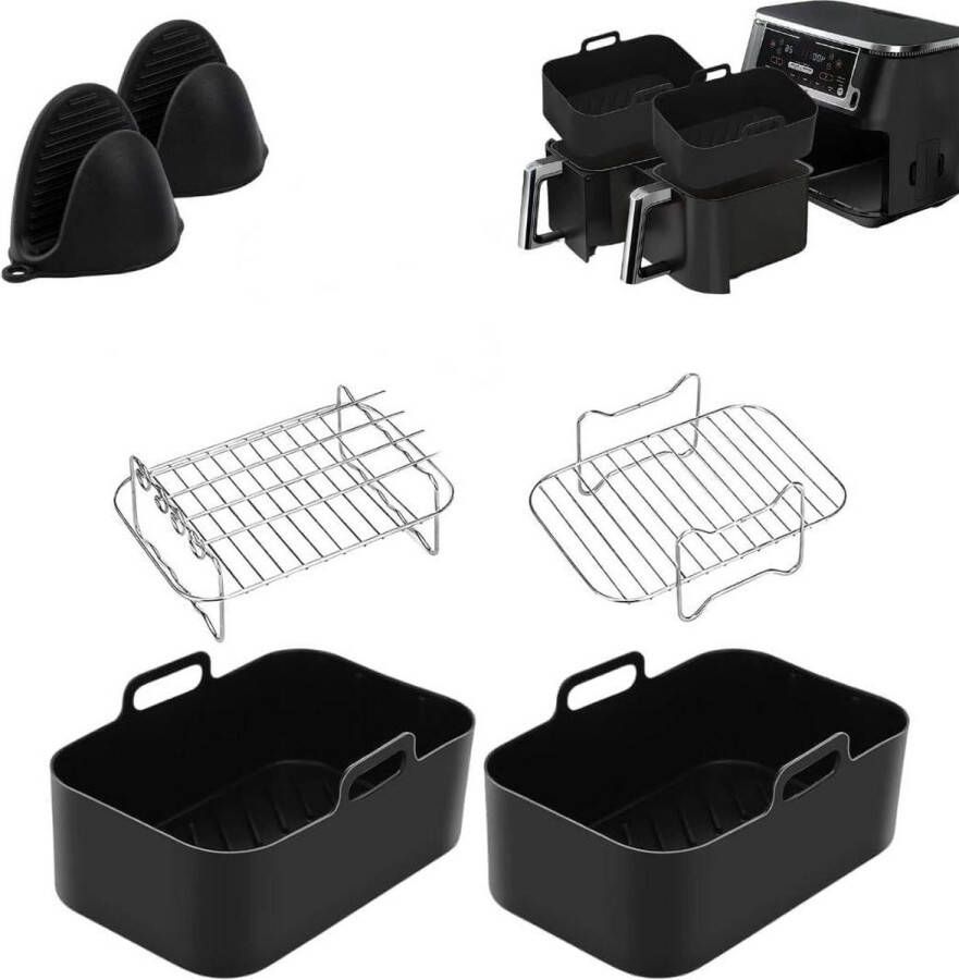Grillset met kebabspiesjes 2 Airfryer siliconen bakjes 2 wanten Ninja Airfryer geschikt Airfryer siliconen bakje