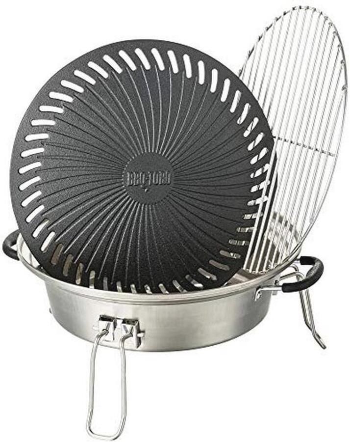 Grillset voor Raketoven Gietijzeren Grillplaat Grillrooster Lekbak en Lift