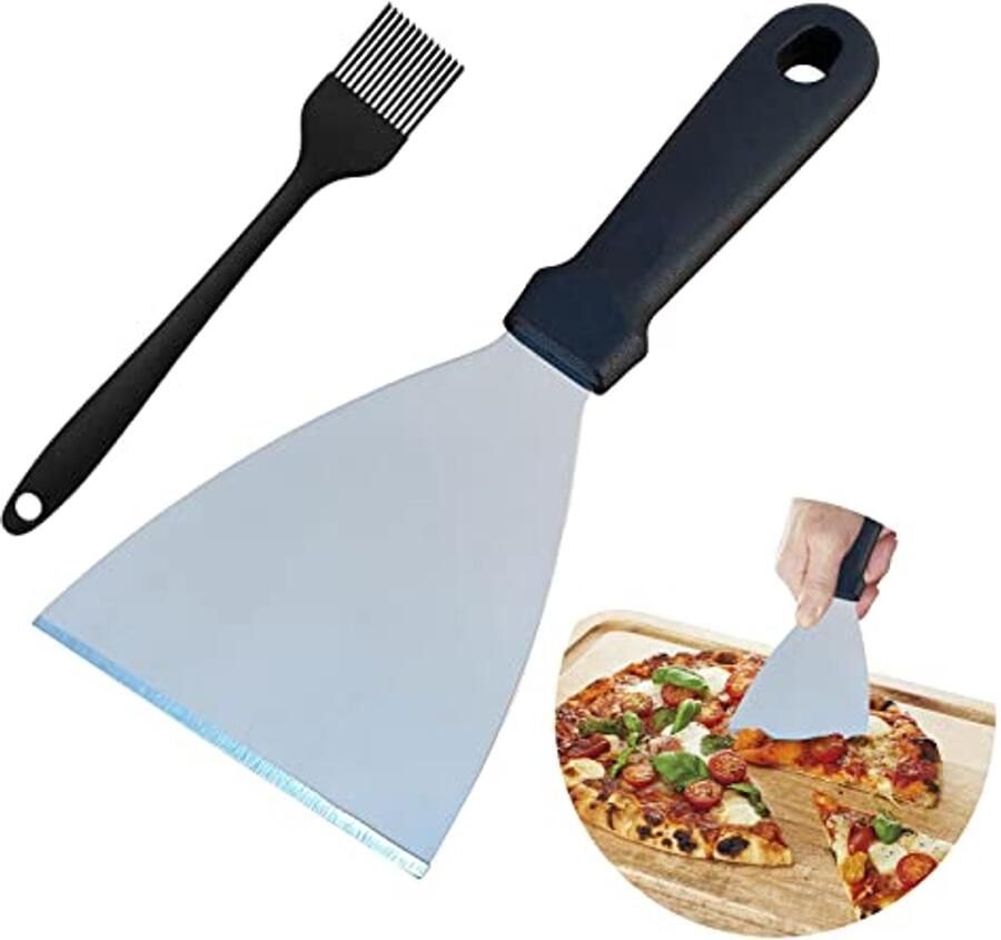 Grillspatel 2 Stuks Roestvrijstalen Keukenspatel voor Plancha en Grill