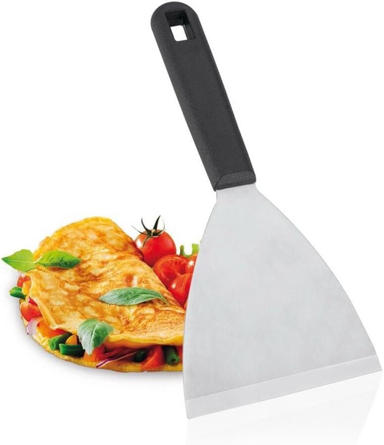 Grillspatel Plancha spatel Buiten koken Roestvrij staal 285 cm Zilver