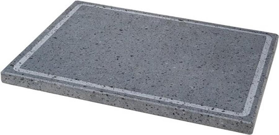 Grillsteen Bakplaat Buiten koken Natuurlijke lavasteen 40 x 30 cm Grijs