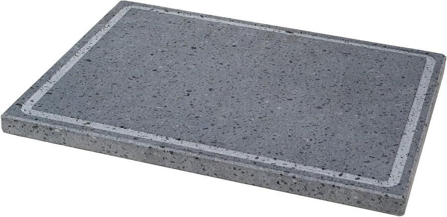 Grillsteen Bakplaat Buiten koken Natuurlijke lavasteen 40 x 30 cm Grijs