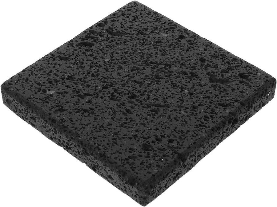Grillsteen Bakplaat Kooksteen Gezond Grillen Natuurlijk Vulkanisch Gesteente 10 x 10 x 1.5 cm Donkergrijs