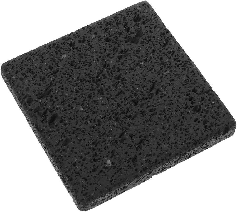 Grillsteen Plaat Bakplaat Steen Authentiek Grillen Natuurlijk Vulkanisch 10x10x1.5 cm Donkergrijs