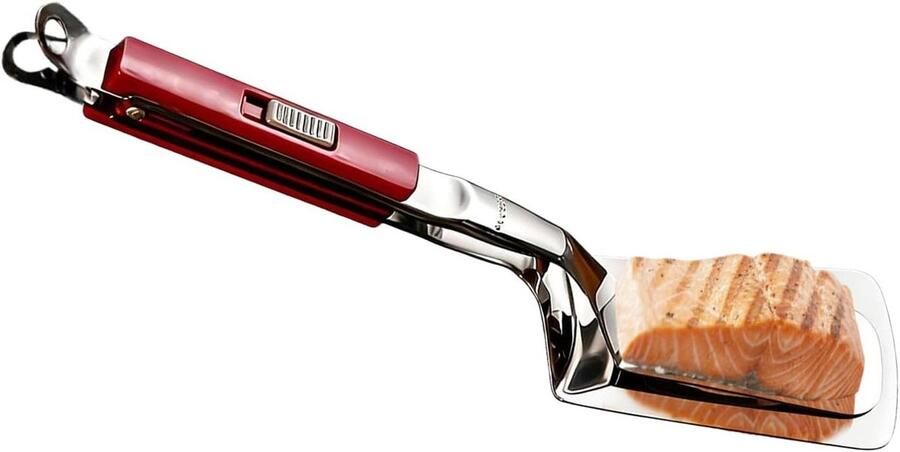 Grilltang Keuken Barbecue Tang Eten Draaien Roestvrij Staal 29 cm Rood