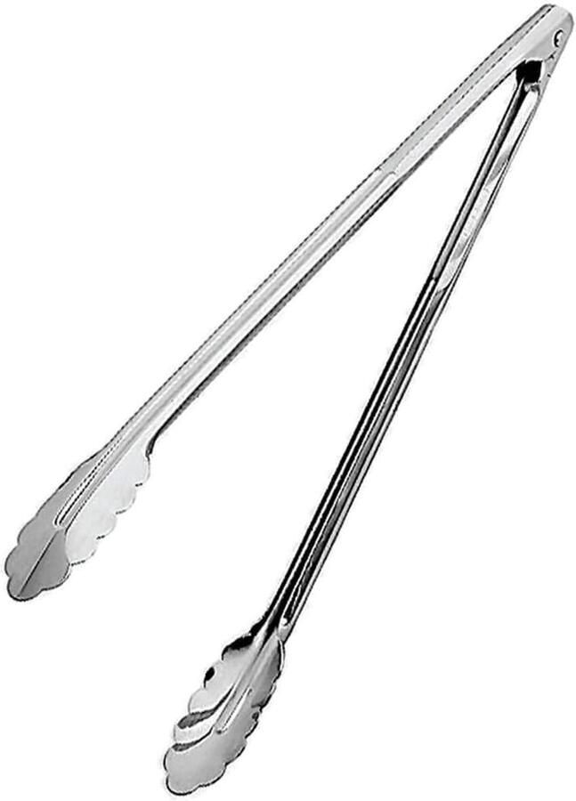 Grilltang Keukentang Serveertang Buiten Koken Professionele Kwaliteit 30 cm Zilver