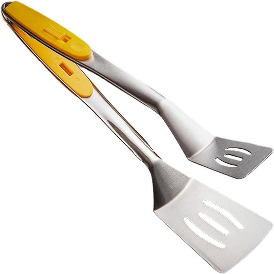 Grilltang Keukentang Spatel Tang Veelzijdig Koken 2-in-1 Functie 325 cm Zilver