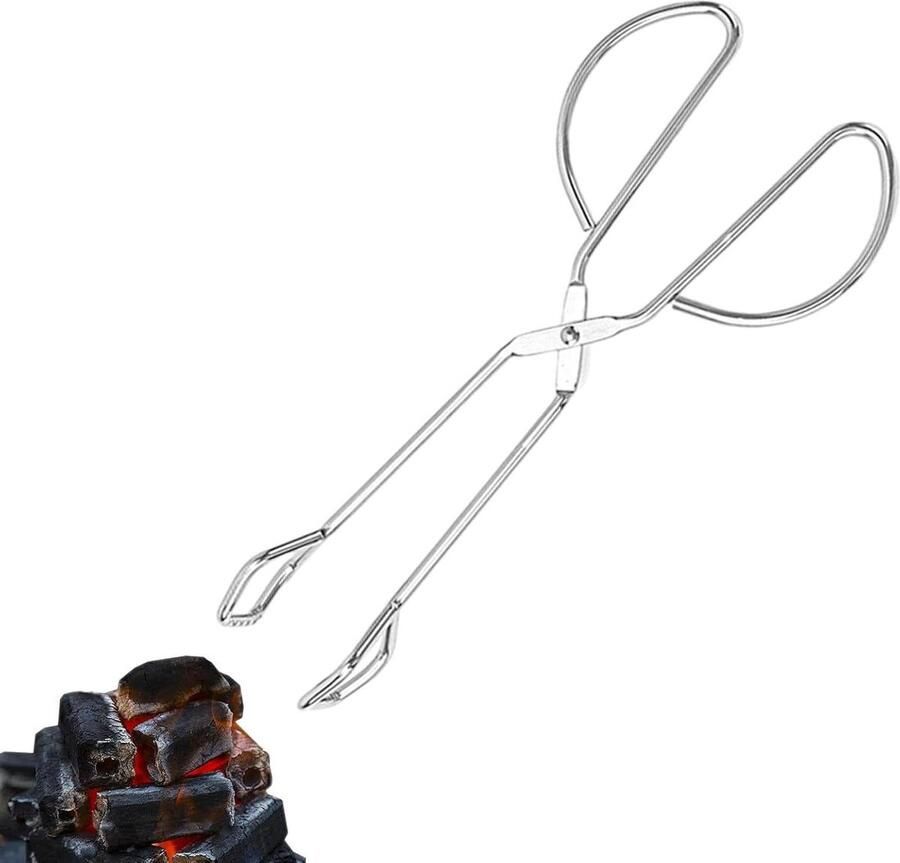 Grilltang Kooktang Keukentang Buiten Koken Anti-aanbaklaag 41 cm Zilver