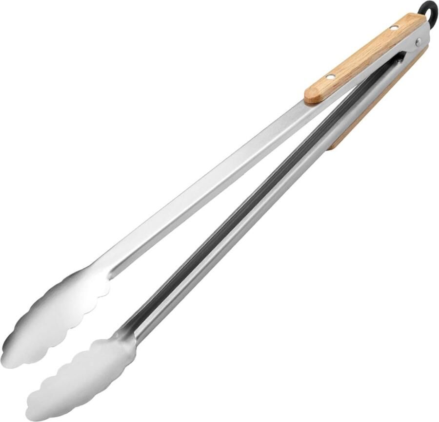 Grilltang Roestvrij Keukengadget Metaal Buiten Koken Hittebestendig Ontwerp 26.7 cm Zilver