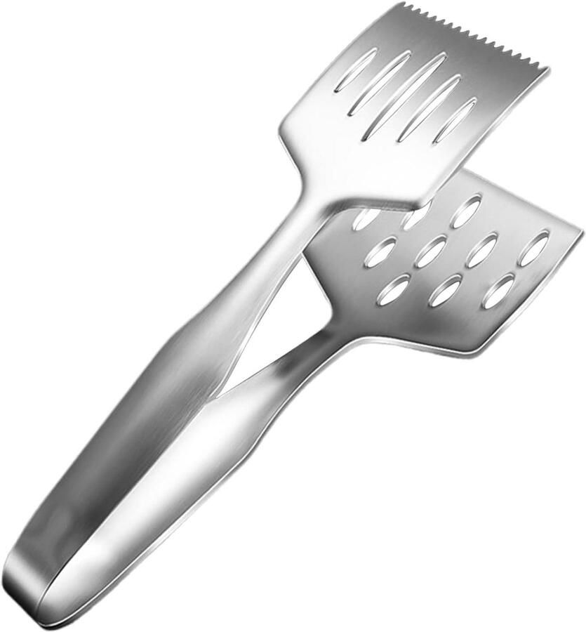 Grilltang Roestvrij Serveertang Keuken Eten Draaien Hittebestendig Ergonomisch 27 cm Zilverkleurig