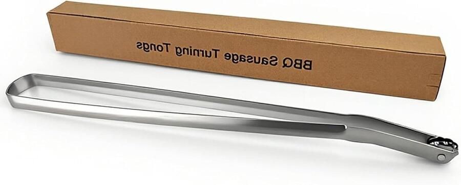 Grilltang Roestvrij Staal Keukentang Buiten Eten Draaien Draaibare Uiteinden 38 cm Zilverkleurig