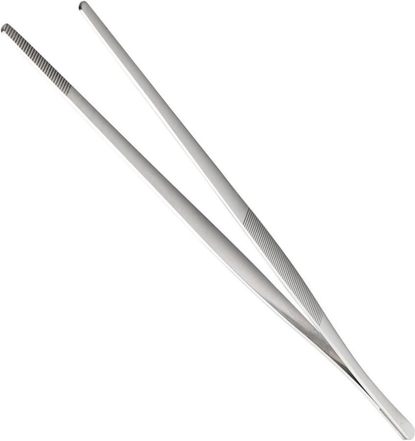Grilltang Roestvrij Staal Keukentang Serveertang Koken en Serveren Antislip Textuur 30.5 cm Zilver