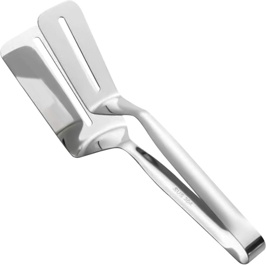Grilltang Roestvrij Staal Keukentang Vleestang Koken en Serveren Met Olie-afvoerfunctie 26 cm Zilver