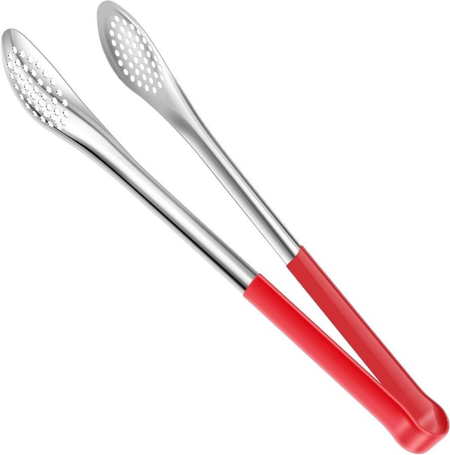 Grilltang Roestvrij Staal Kooktang Keukentang Koken Grillen Serveren Hittebestendige Greep Gaten 33 cm Zilverrood