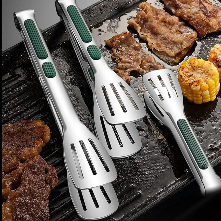Grilltang Roestvrij Staal Saladetang Keuken Koken en Grillen Antislip Handgreep 29 cm Zilver