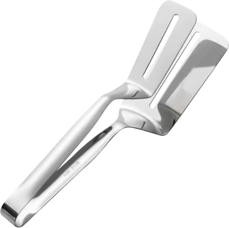 Grilltang Roestvrij Staal Voedseltang Kooktang Koken Bakken Met Olie-afvoer 26 cm Zilver