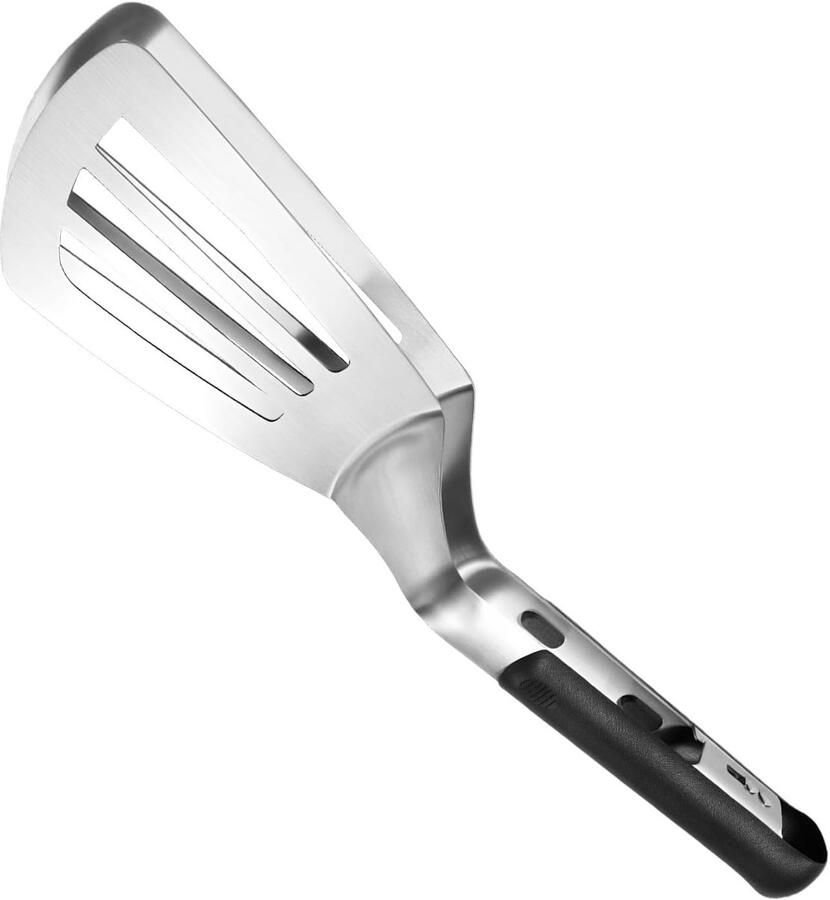 Grilltang Roestvrijstaal Keukentang spatel Eten Draaien Serveren Anti-verbranding Handvat 33 cm Zilver