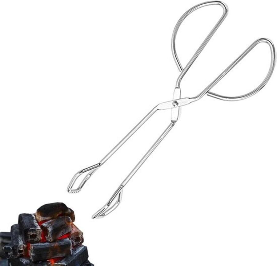 Grilltang RVS Kooktang Keukentang Buiten Koken Anti-aanbak Hittebestendig 41 cm Zilver
