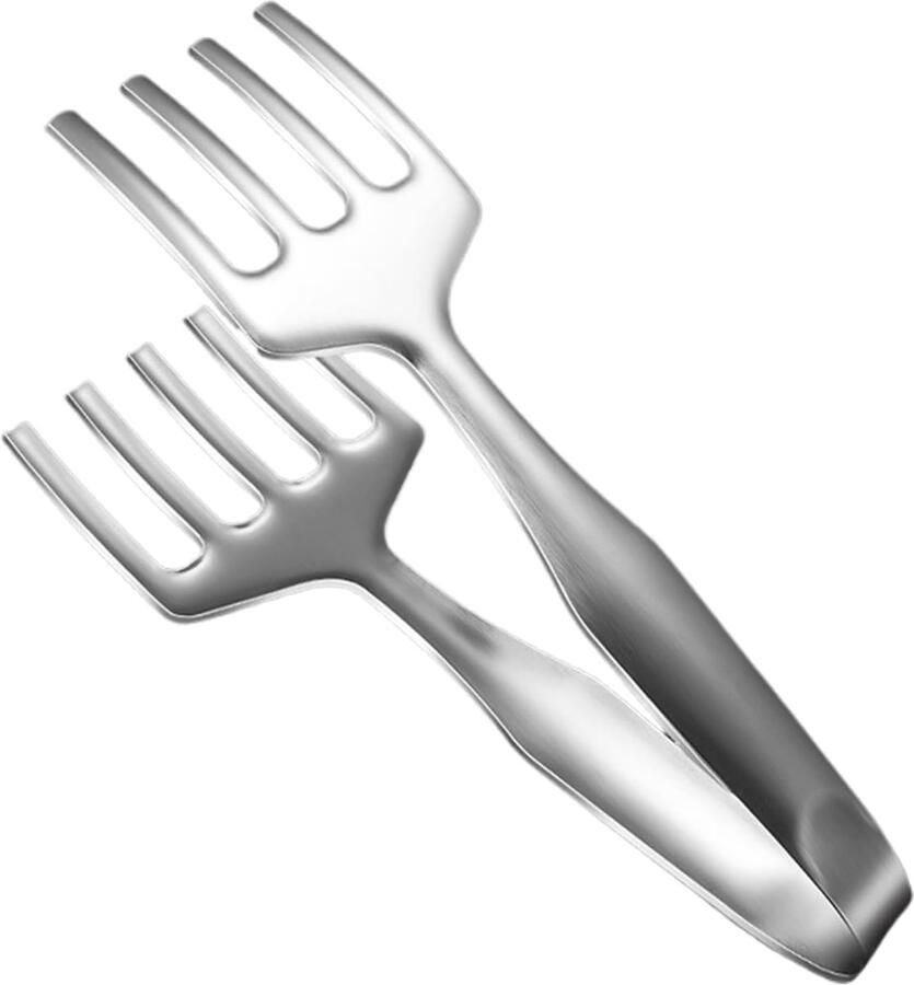 Grilltang Roestvrij Staal Serveertang Keuken Eten Draaien Grillen Ergonomische Handgreep 27 cm Zilverkleurig - Foto 2