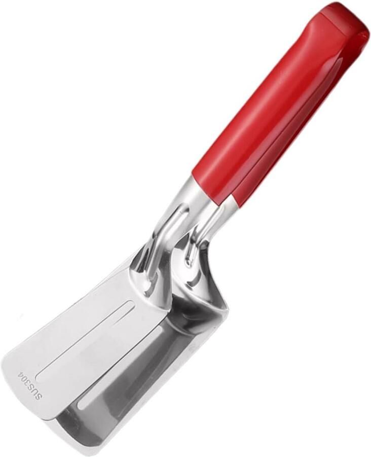 Grilltang Spatel Kooktang Metaal Eten Draaien Anti-aanbaklaag 30 cm Rood