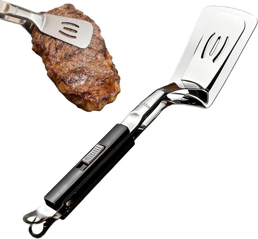 Grilltang Voedseltang Kooktang Eten Draaien Serveren Roestvrij Staal 29 cm Zwart