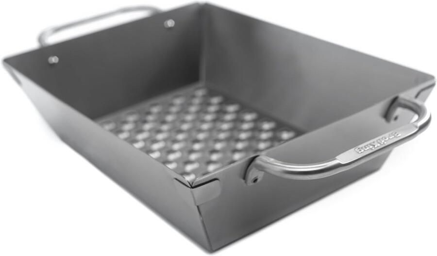 Grillwok Roestvrij Staal Buiten Wok Grillen op de BBQ Extra Diep Design 43 x 25.5 cm