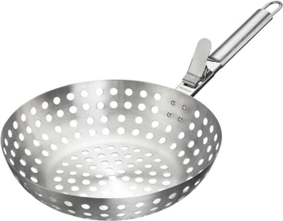 Grillwok voor het bereiden van heerlijke gegrilde groenten – duurzaam en vaatwasmachinebestendig roestvrij staal
