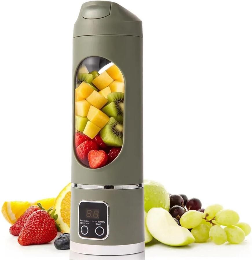 Groene 7 4V sapcentrifuge draagbaar 400 ml inhoud USB oplaadbaar perfect voor uitstapjes en buitenactiviteiten - Foto 2