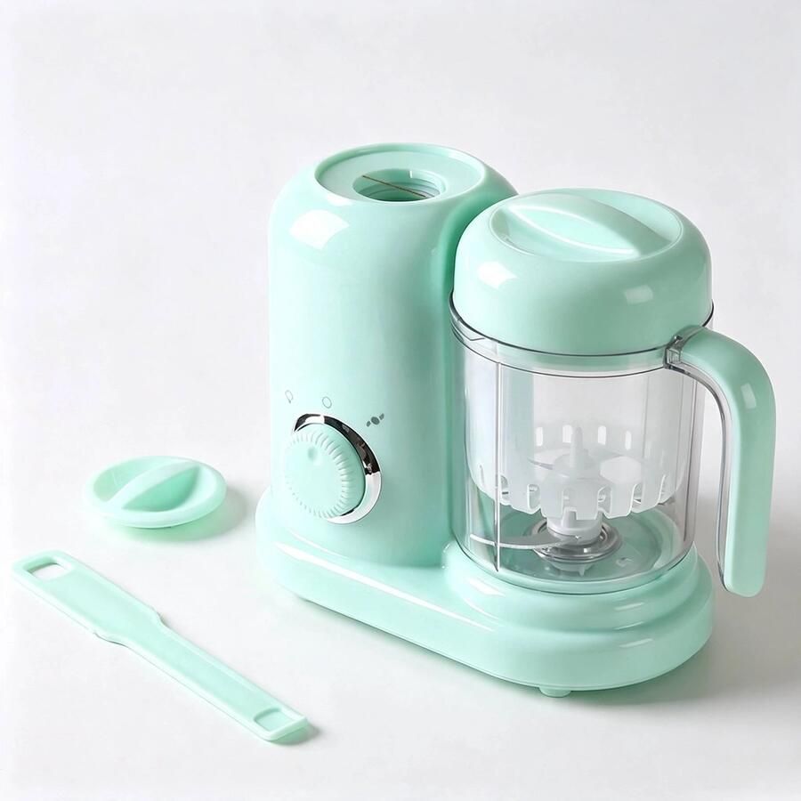 Groene babyvoedselprocessor multifunctionele machine voor hakken stomen en mengen automatische bereiding en malen in één stap BPA-vrij materiaal - Foto 1
