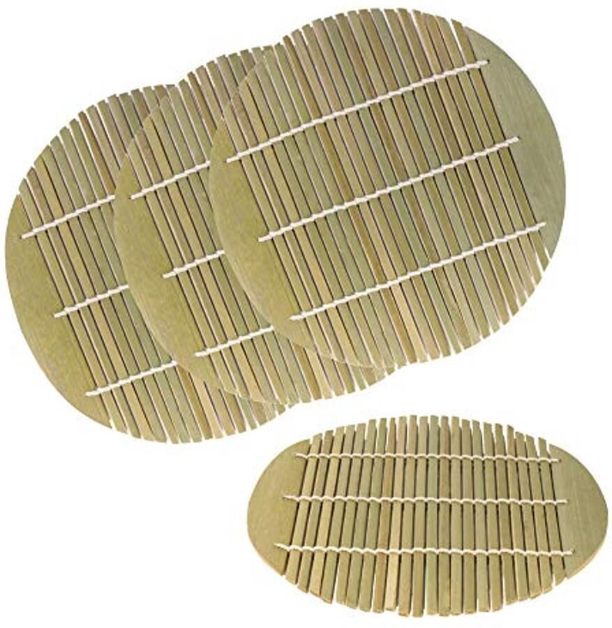 Groene Bamboe Stoomboot Liners 6 5 Inch Keuken Mat Rack Inserts 4 Stuks - Foto 1
