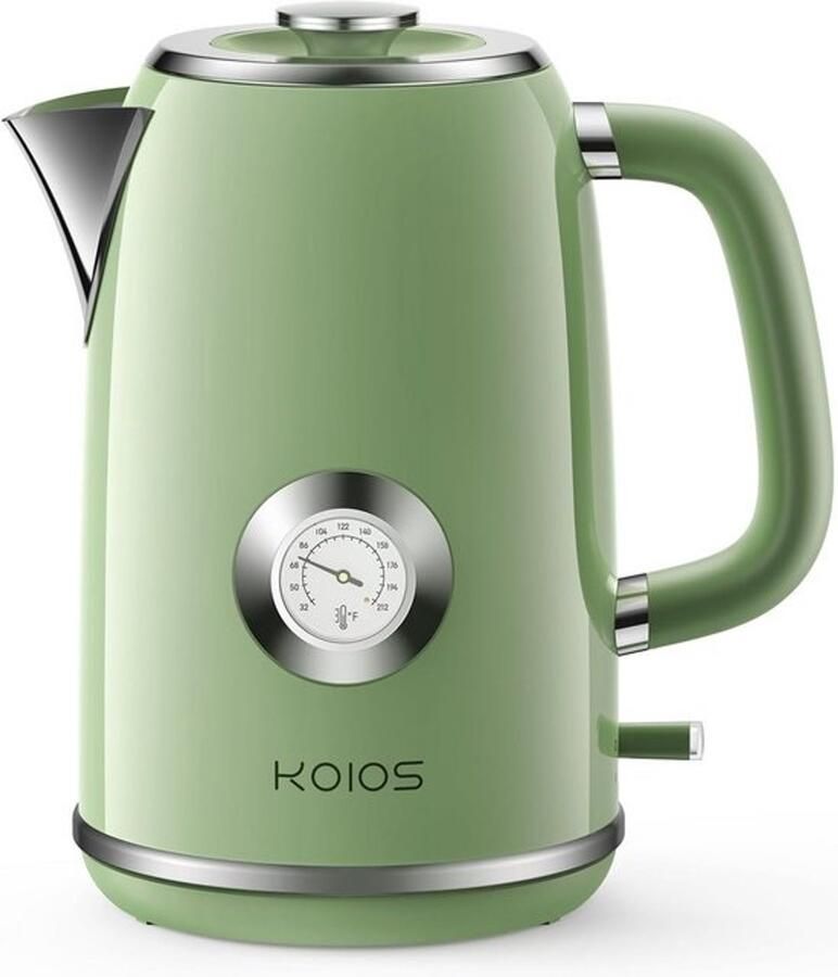 Groene elektrische waterkoker met retrodesign