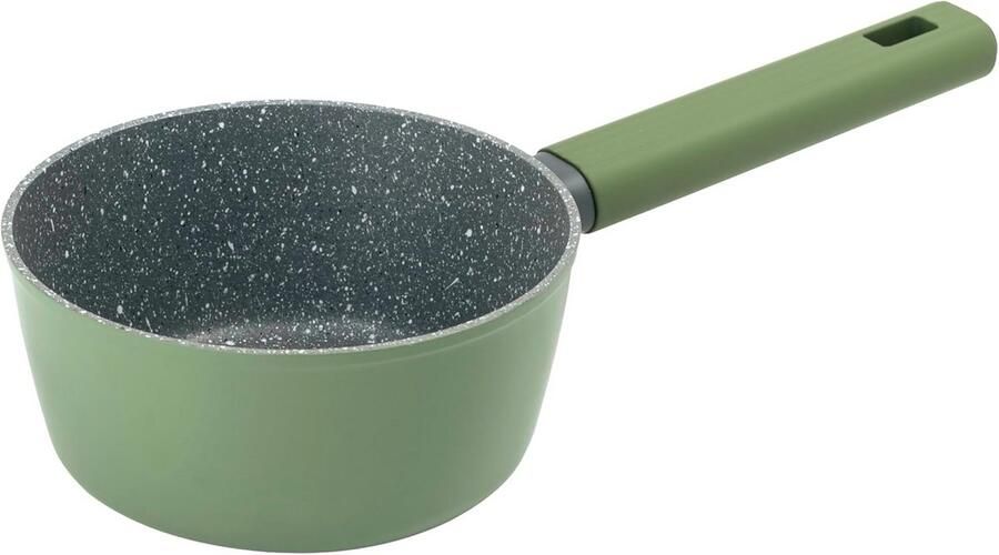Groene Inductiepaan 16 cm Antiaanbak Soft-Touch Grijp Geschikt voor Alle Warmtebronnen