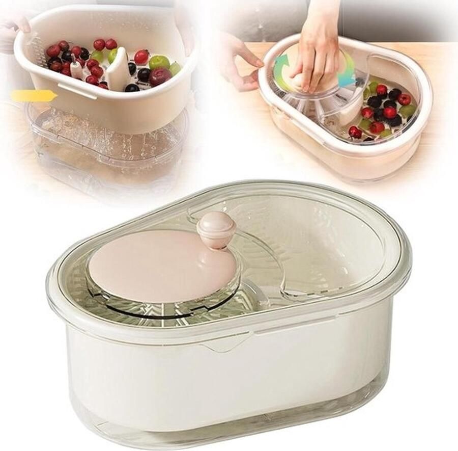 Groente Fruit Was Reinigingsspinner Keuken Voedselbereiding Thuis Multifunctioneel Met Schrobber Grote Capaciteit Blauw