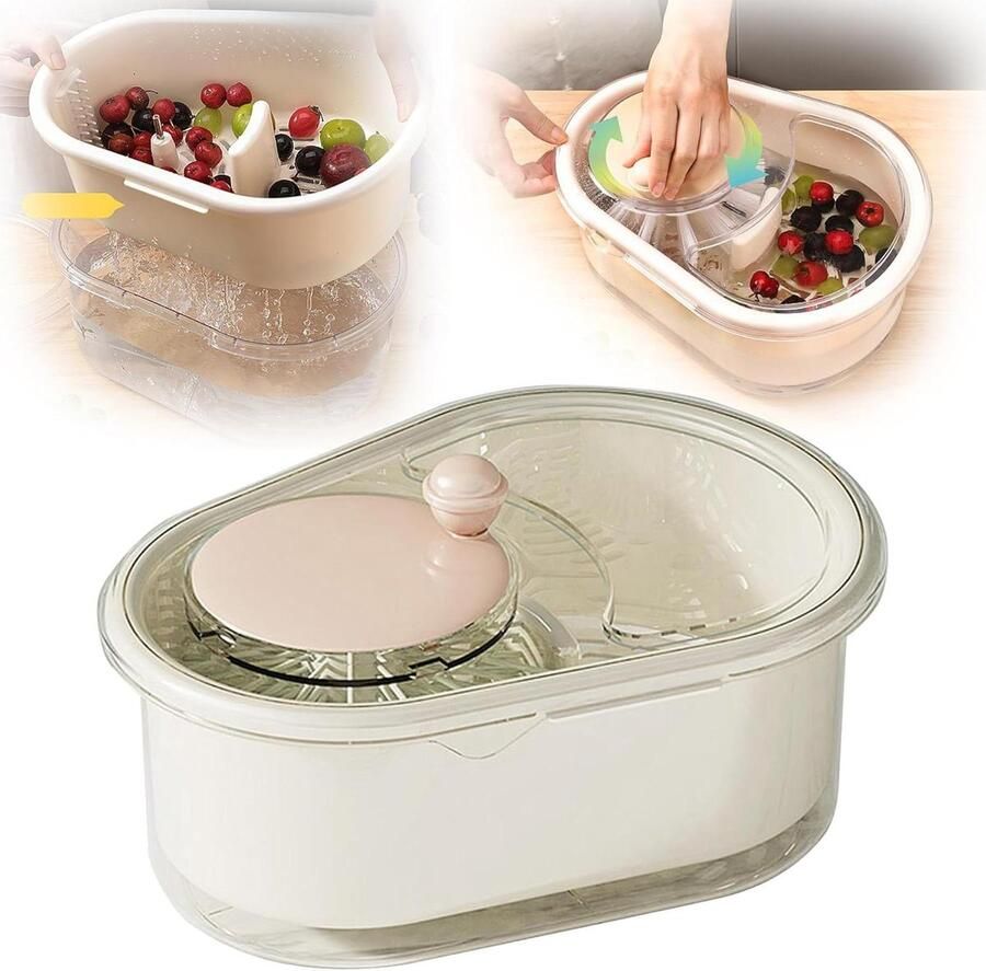 Groente Fruit Was Reinigingsspinner Keuken Voedselbereiding Thuis Multifunctioneel Met Schrobber Grote Capaciteit Blauw