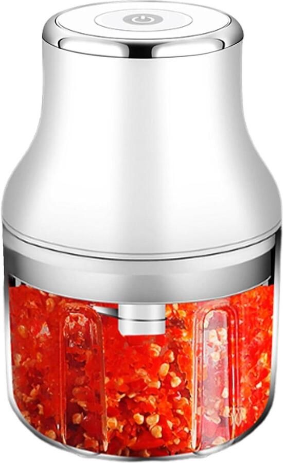 Groente Snijder Hakker Keukenmachine Hakmolen Voedselbereiding Vereenvoudigen Draadloos En Compact 250 ml Wit