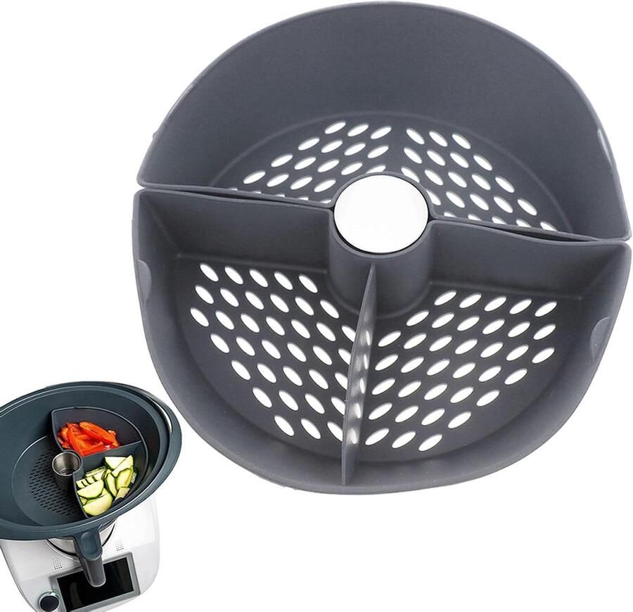 Groente stoommand Keuken stomer Gezond koken Voedselveilig materiaal 20 x 14 cm Zwart