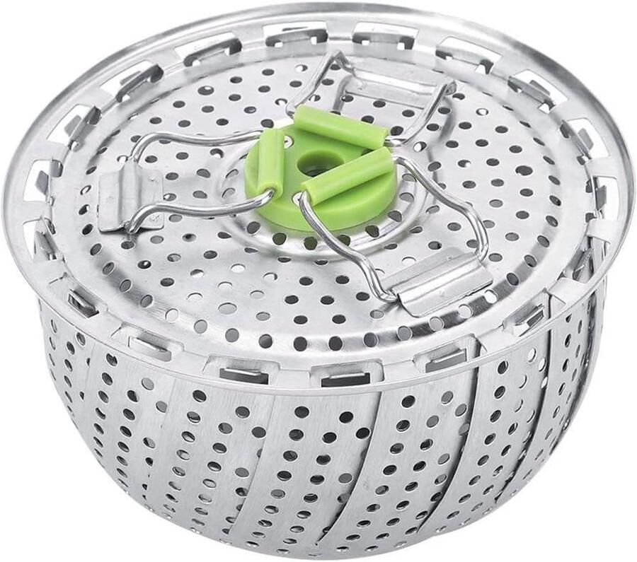 Groente Stoommand Stoomrek Inklapbaar Gezond Koken Universeel Past 14.4 x 14.3 x 9 cm Zilver