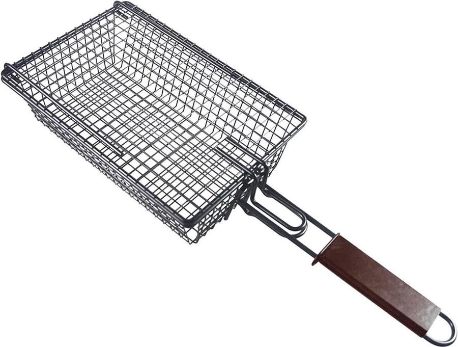Groentegrillmand Grillmand Vismand Buiten Grillen Antiaanbaklaag 44 cm Zilver