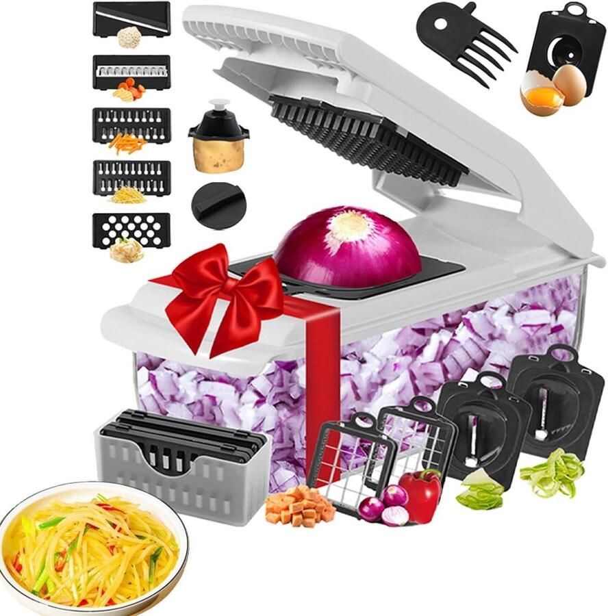 Groentehakker Keuken Snijder Koken Vereenvoudigen 18-in-1 Functies 334 cm Wit