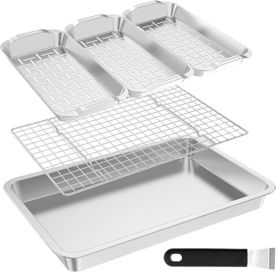 Groentemand Grillen Grillmand RVS Buiten Koken Gelijkmatige Warmte 43 x 29 x 5.5 cm Zilver