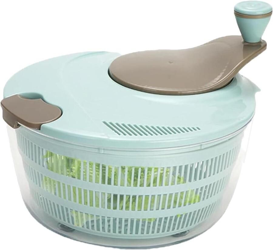 Groentendroger Spinner Salade Mixer Mand Salade Bereiden Efficiënte Waterverwijdering 27.5 x 26.7 x 17.4 cm Wit