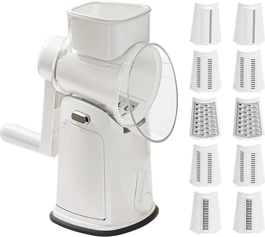 Groentesnijder Kaasrasp Snijmachine Snelle Maaltijdbereiding Geïntegreerd Veiligheidsscherm 288 cm hoog Wit