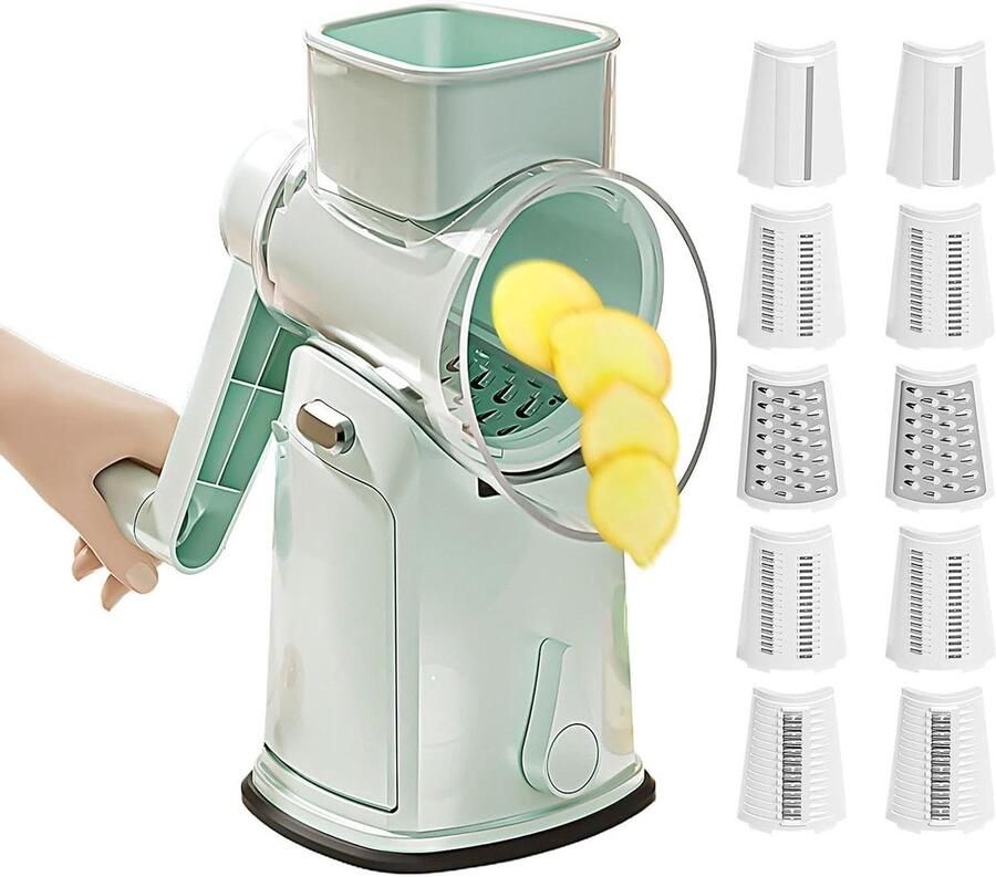 Groentesnijder Keuken Groente Hakker Slicer Voedsel Bereiden Spatvrij Ontwerp 28.8 cm Hoog Muntgroen
