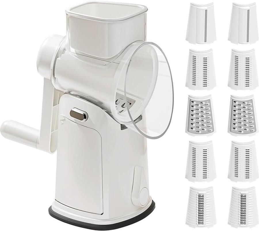 Groentesnijder Keukenrasp Snijmachine Gerechten Bereiden Geïntegreerd Veiligheidsscherm 288 cm hoog Wit