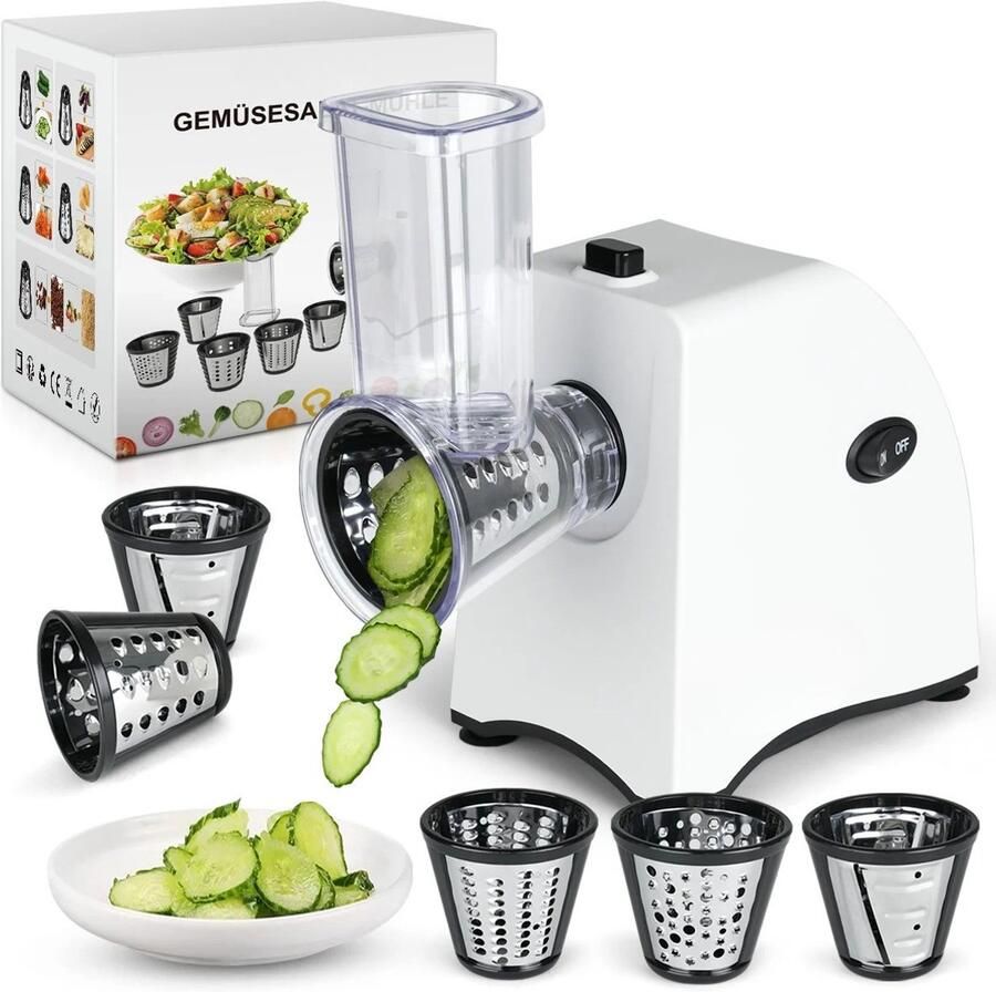Groentesnijder Snijmachine Groentensnijder electrisch 5-in-1 Groentesnijmachine – Groenterasp – Kaasrasp – Groente Slicer – Multifunctionele Keukenmachine