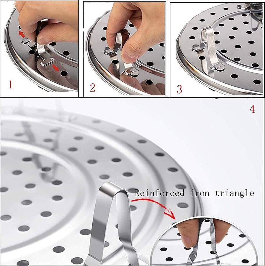 Groentestomer met Stoominzet Roestvrij Stalen Stoompan 20 24 26 cm Keuken Accessoire voor Thuis en Restaurant