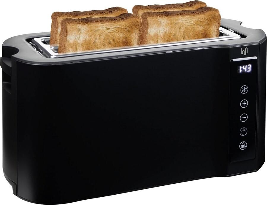 Groot Zwart Broodrooster met Touchscreen en Broodjeswarmer